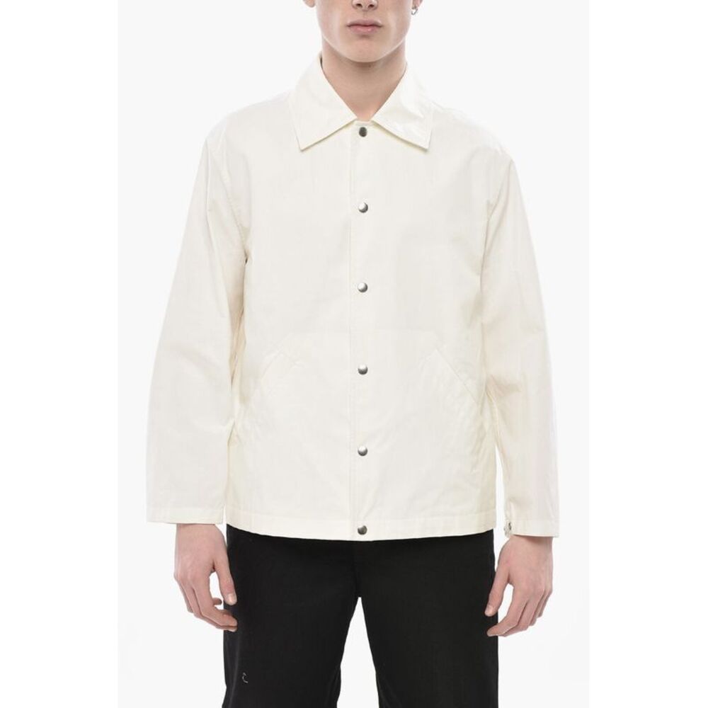 Cotton Poplin Overshirt with Printed Logo
